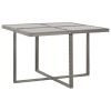 5 Piece Patio Dining Set with Cushions Poly Rattan Gray
