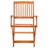 9 Piece Folding Patio Dining Set Solid Eucalyptus Wood
